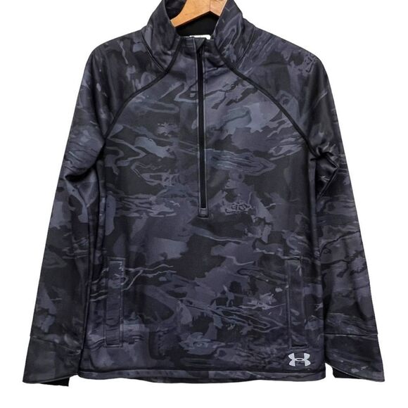 UNDER ARMOUR Sweatshirt, Black Camo Size S - Picture 1 of 5